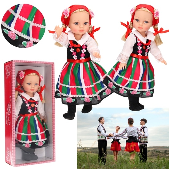 Lalka w stroju ludowym, mówi śpiewa PL, strój łowicki 1