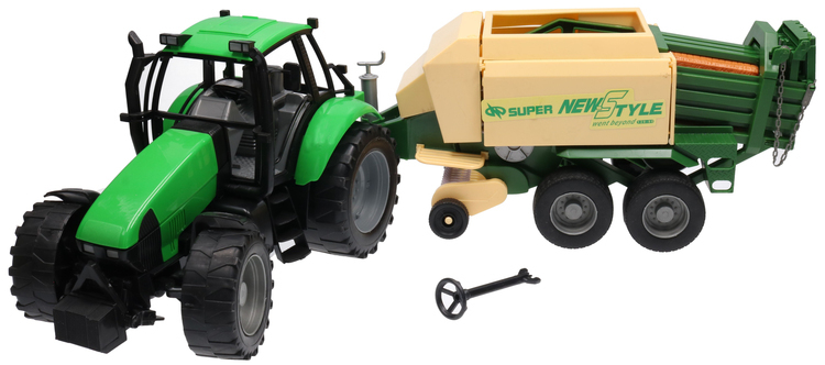 Duży traktor z przyczepą PRASA KOSTKUJĄCA  1
