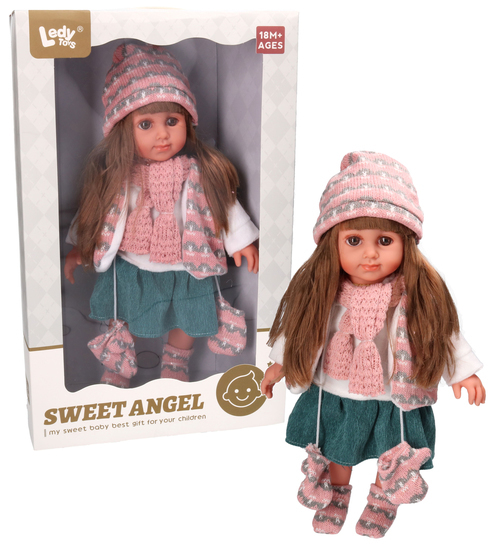 Lalka 36,5cm zimowe różowe ubranko - mówi śpiewa PL SWEET ANGEL - SUPER CENA 1