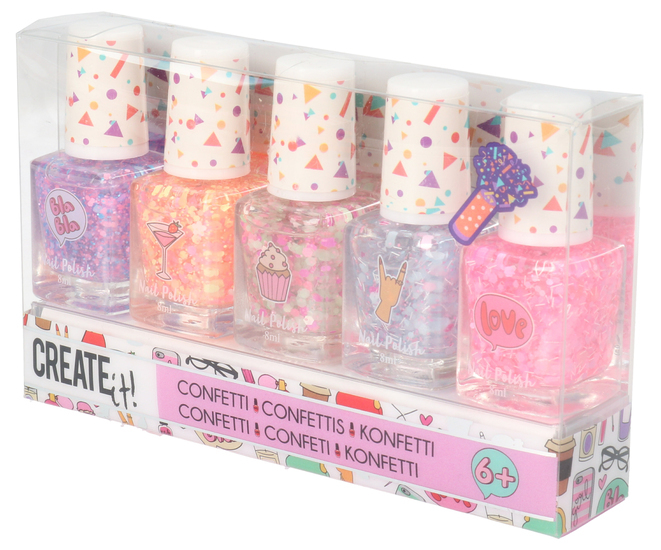 CREATE it lakier do paznokci KONFETTI 5szt  1