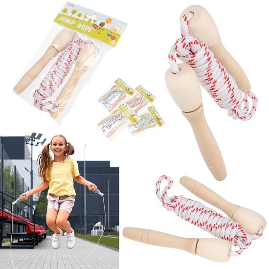 Skakanka sznurkowa drewniane rączki 1