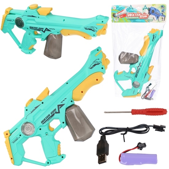 Automatyczny pistolet na wodę ze zbiornikiem, akumulator, ładowarka USB 1