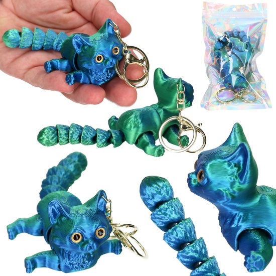 Brelok figurka 3D KOT z drukarki 3D Hit TIK TOKA 1
