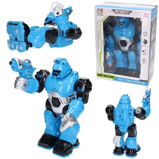Robot THUNDERBOLT na baterie, chodzi, efekty świetlne i dźwiękowe - niebieski 1
