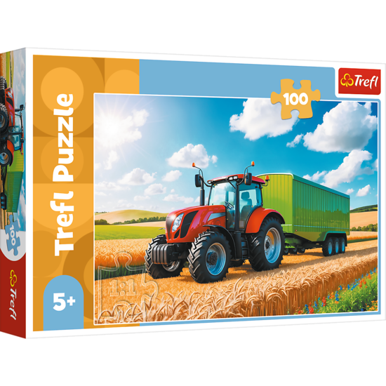 Puzzle 100 Traktor z przyczepą 1