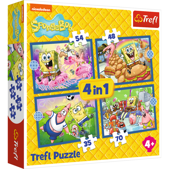 Puzzle 4w1 Podwodne życie SpongeBoba 1