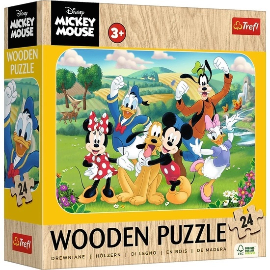 Puzzle 24 drewniane Mickey z przyjaciółmi 1
