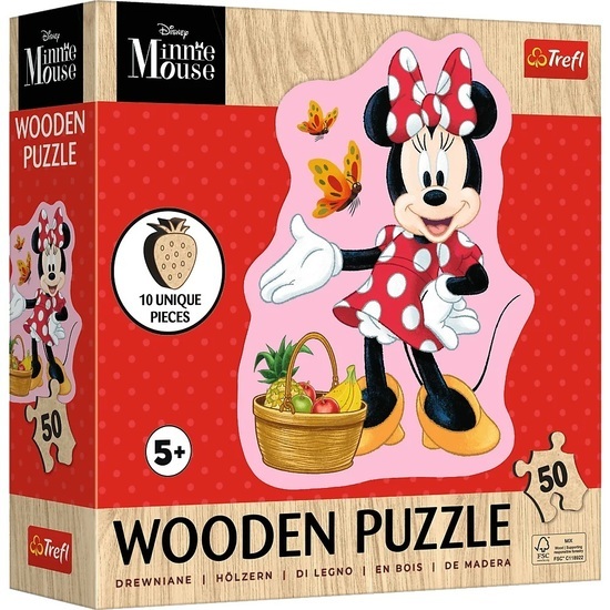 Puzzle 24 drewniane Wesoła Minnie 1