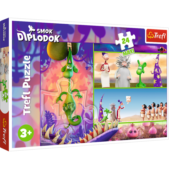 Puzzle 24 Maxi Ciekawski Smok Diplodok 1