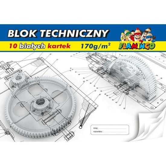 Blok techniczny A4 10 kartek Flamigo 1