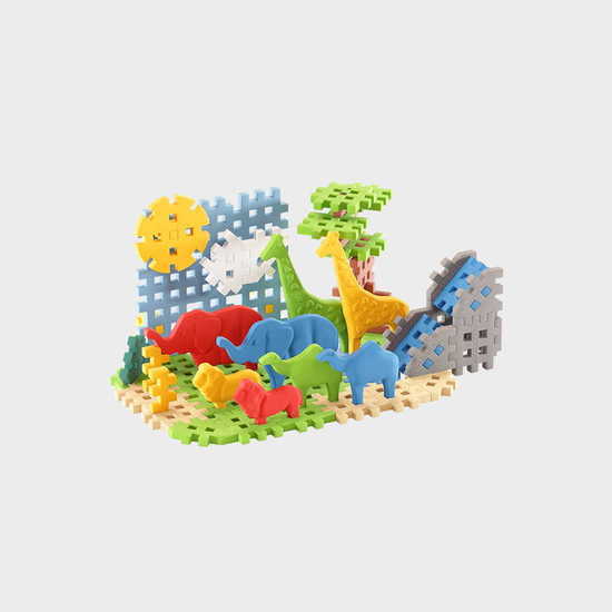 Klocki konstrukcyjne WAFLE MINI sawanna ANIMALS 50el 1