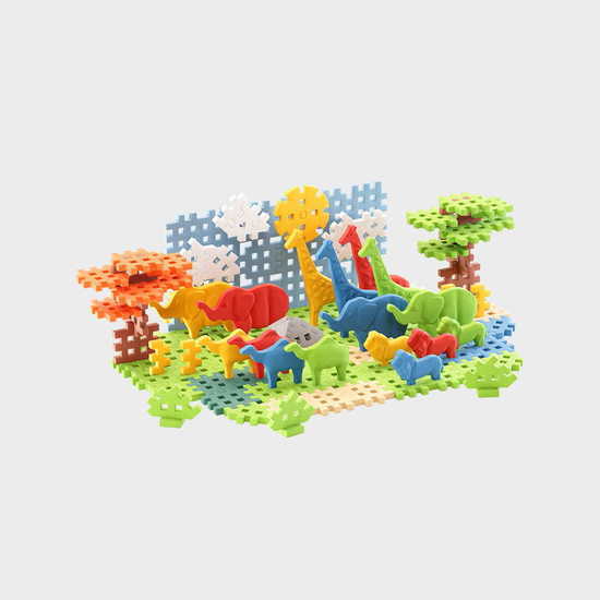 Klocki konstrukcyjne WAFLE MINI sawanna ANIMALS 100el 1