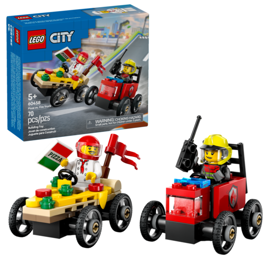 Klocki Lego CITY Zestaw wyścigówek: pizza kontra wóz strażacki 1