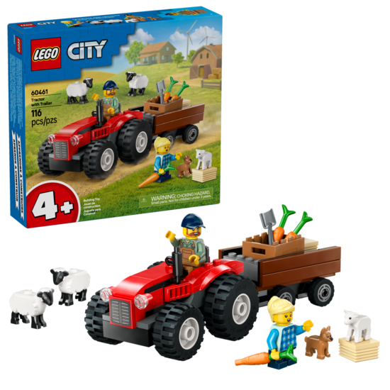 Klocki Lego CITY Czerwony traktor z przyczepą i owcą 1