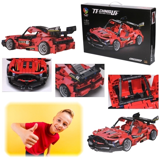 Klocki SAMOCHÓD WYŚCIGOWY czerwone auto sportowe 458el 1