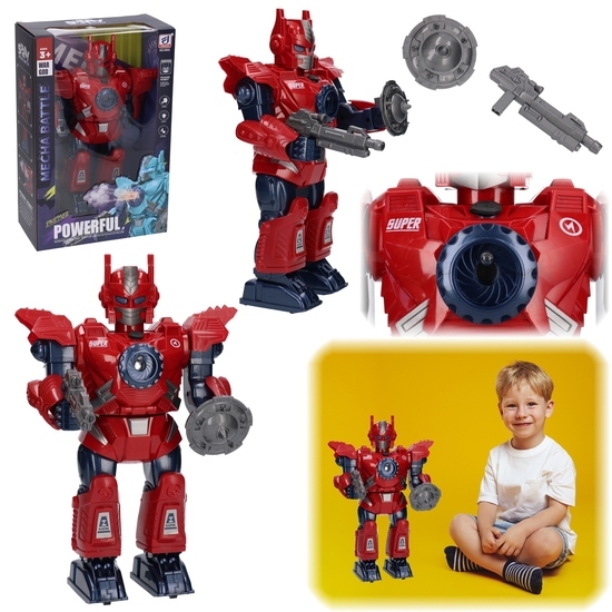 Robot na baterie z dymem, chodzi świeci KOSMICZNY WOJOWNIK 1