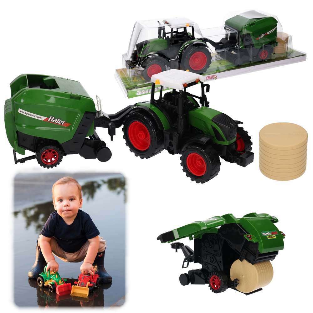 Traktor z przyczepą - belownica, belarka 1