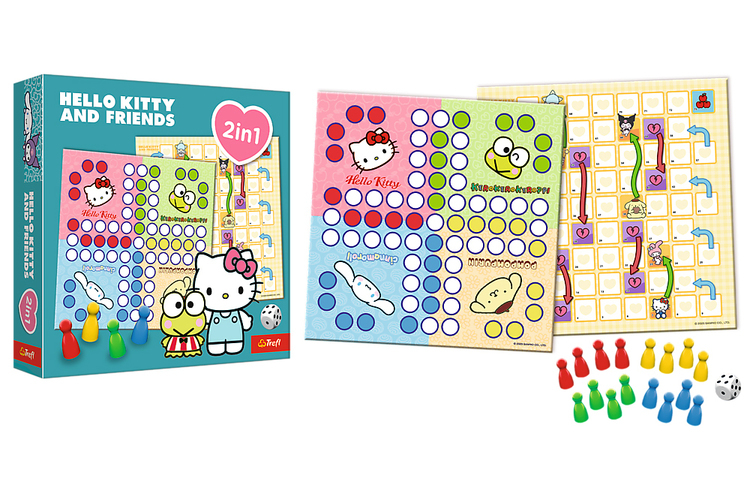 Gra planszowa 2w1 HELLO KITTY - chińczyk, węże i drabiny 1