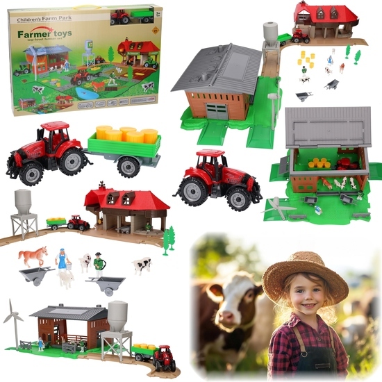 Farma domek do składania - duży zestaw, traktor, stodoła 1