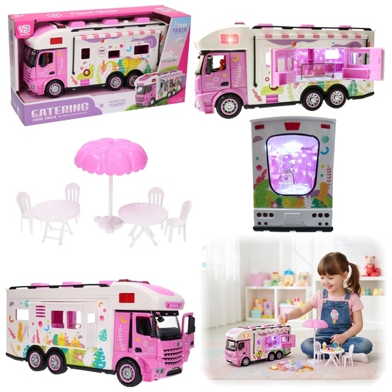 Różowy FOOD TRUCK mobilny bar  1