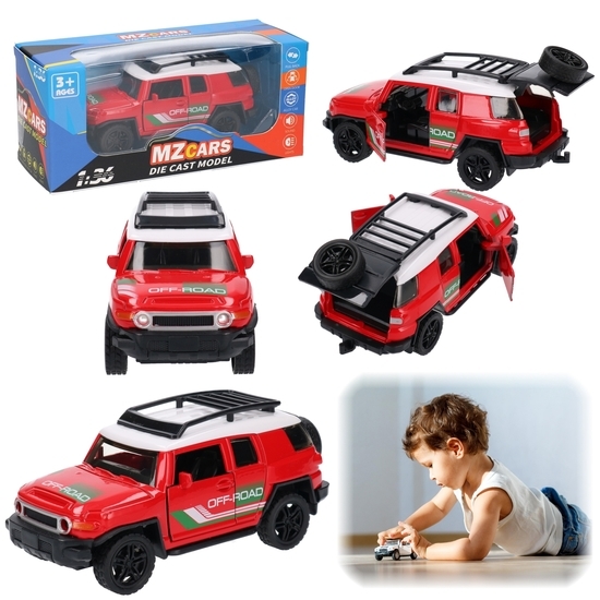 Auto terenowe - otwierane drzwi, światła, dźwięk model metalowy 1