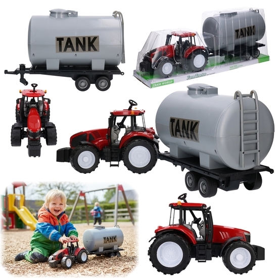Mega duży traktor z przyczepą - beczkowóz MAŁY FARMER 1