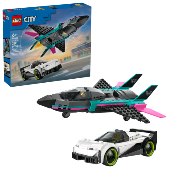 Klocki LEGO CITY Odrzutowiec kontra samochód 1