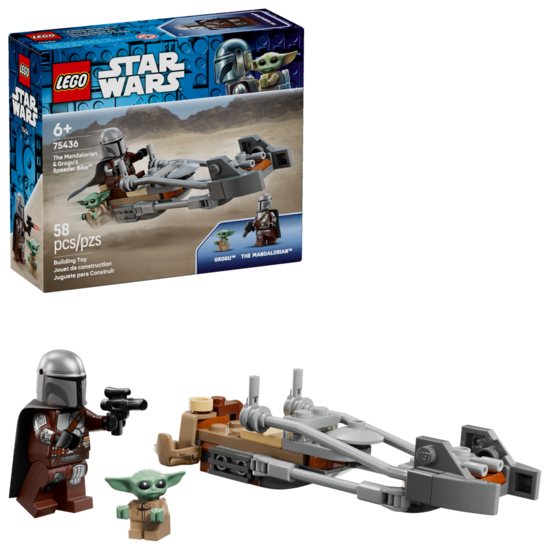 Klocki LEGO STAR WARS Śmigacz Mandalorianina i Grogu 1