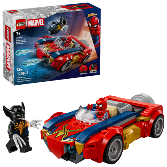 Klocki LEGO SUPER HEROES Spider-Man w samochodzie kontra zvenomowany Wolverine 1
