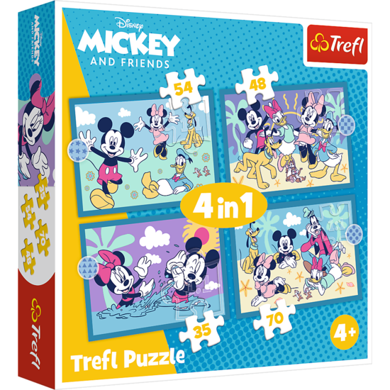 Puzzle 4w1 Zabawne zdarzenia Myszki Miki 1