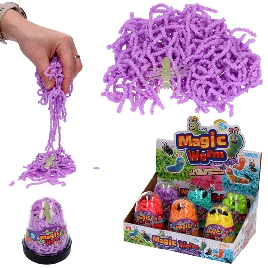 MAGIC WORM masa plastyczna, sensoryczna z niespodzianką - owad w środku 1