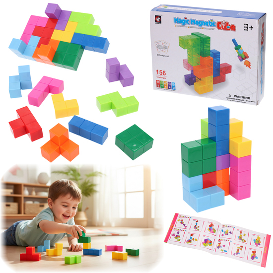 Klocki magnetyczne przestrzenne 3D 9el 1
