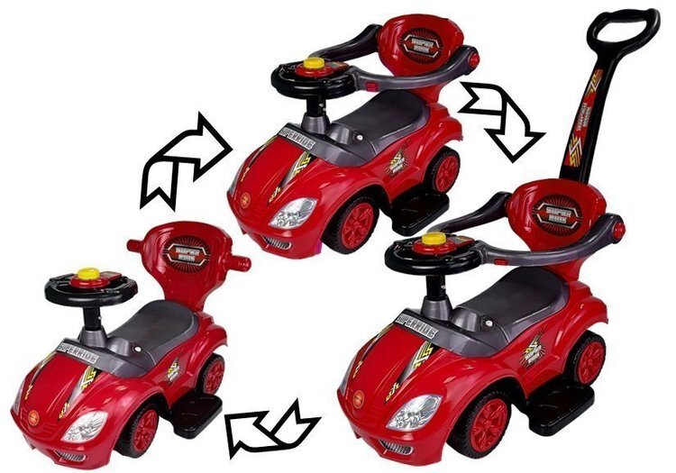 Jeździk z pchaczem Mega Car 3w1 czerwony SUPER CENA 1