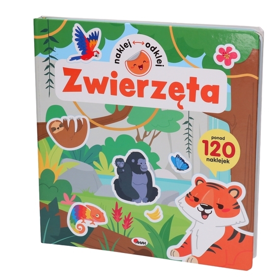 Zwierzęta książka naklej, odklej 1