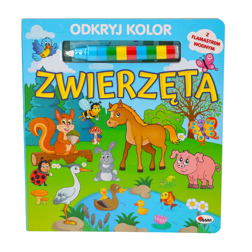 Książka ZWIERZĘTA z flamasterem wodnym KOLOROWANKA 1