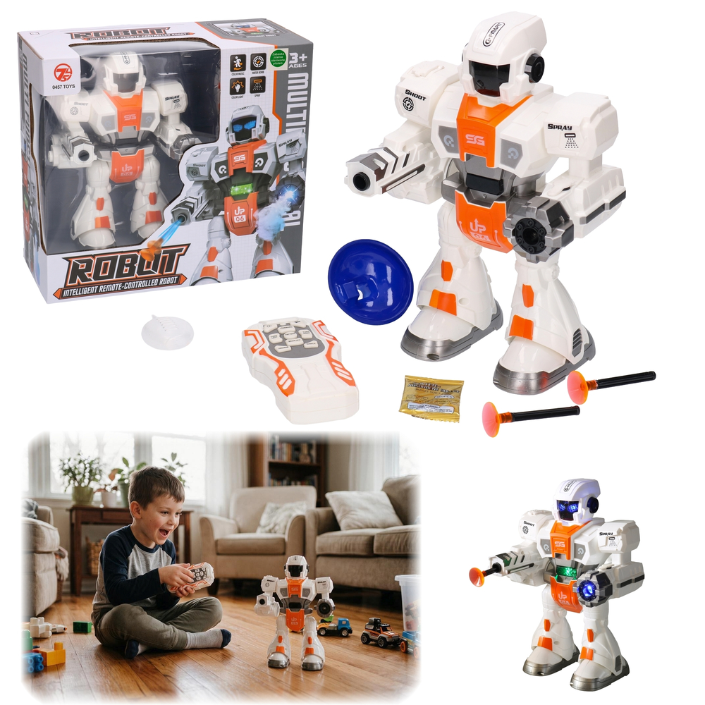 ROBOT sterowany na pilota - z dymem, chodzi, tańczy, strzela, świeci  1