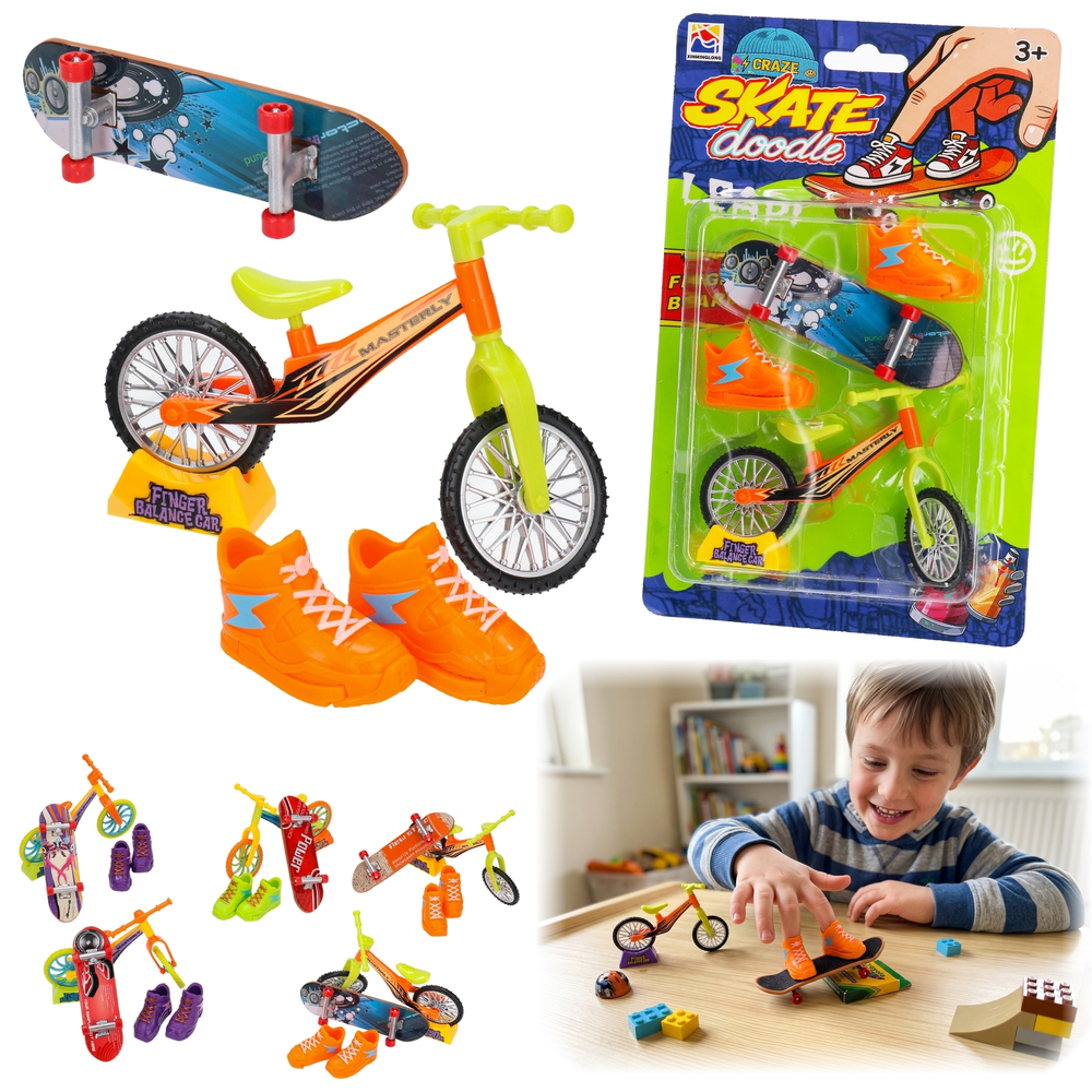 Fingerboard BMX deskorolka na palec + rower i buty 1