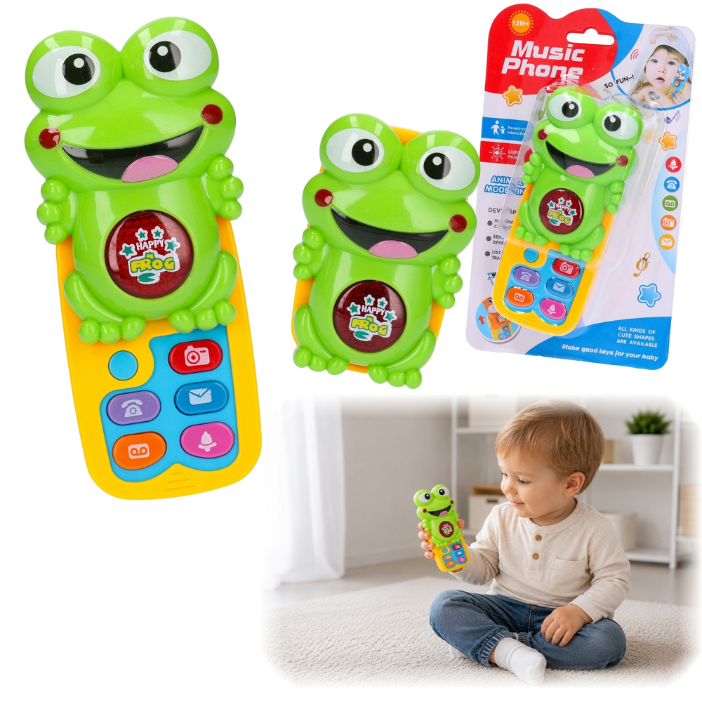 Telefon ŻABKA dla malucha, gra, świeci 1