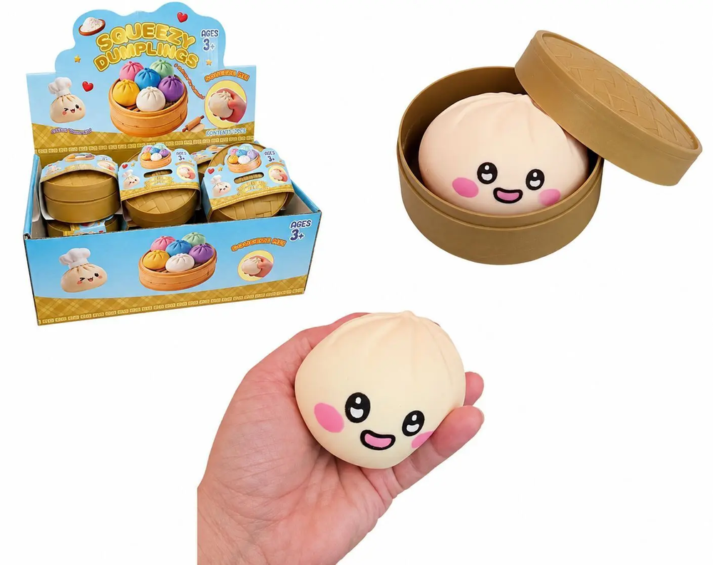 SQUISHY antystresowy gniotek PIEROŻEK w koszyczku kremowy 1szt 1