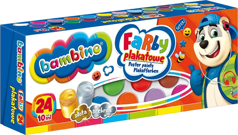 Farby plakatowe BAMBINO 24 kolory 1