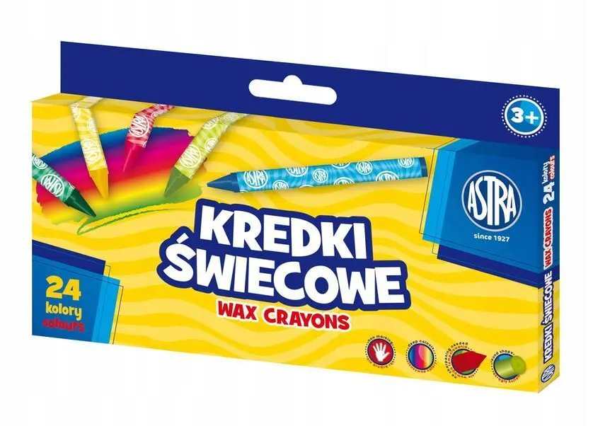 Kredki świecowe 24 kolory ASTRA  1