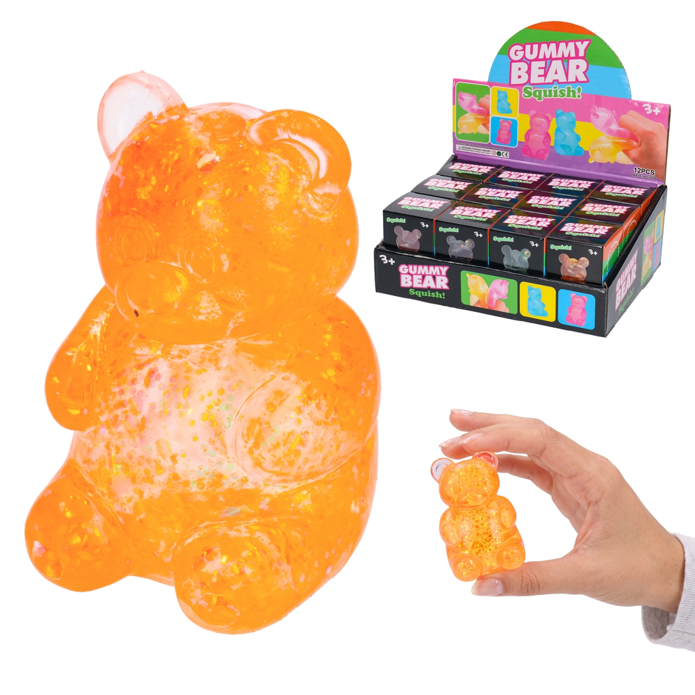 Antystresowy gniotek MIŚ squishy - gadżet do ściskania z brokatem 1