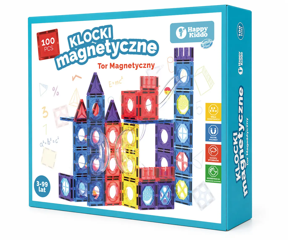 Klocki magnetyczne 100el tor magnetyczny 1