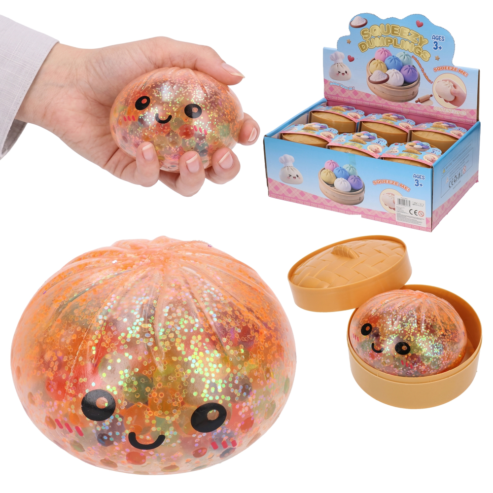 SQUISHY antystresowy gniotek PIEROŻEK w koszyczku 1szt brokat 1