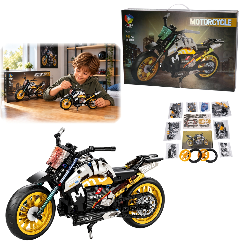 Klocki MOTOCYKL SPOTOWY 447el JIQILE motor 47114 1