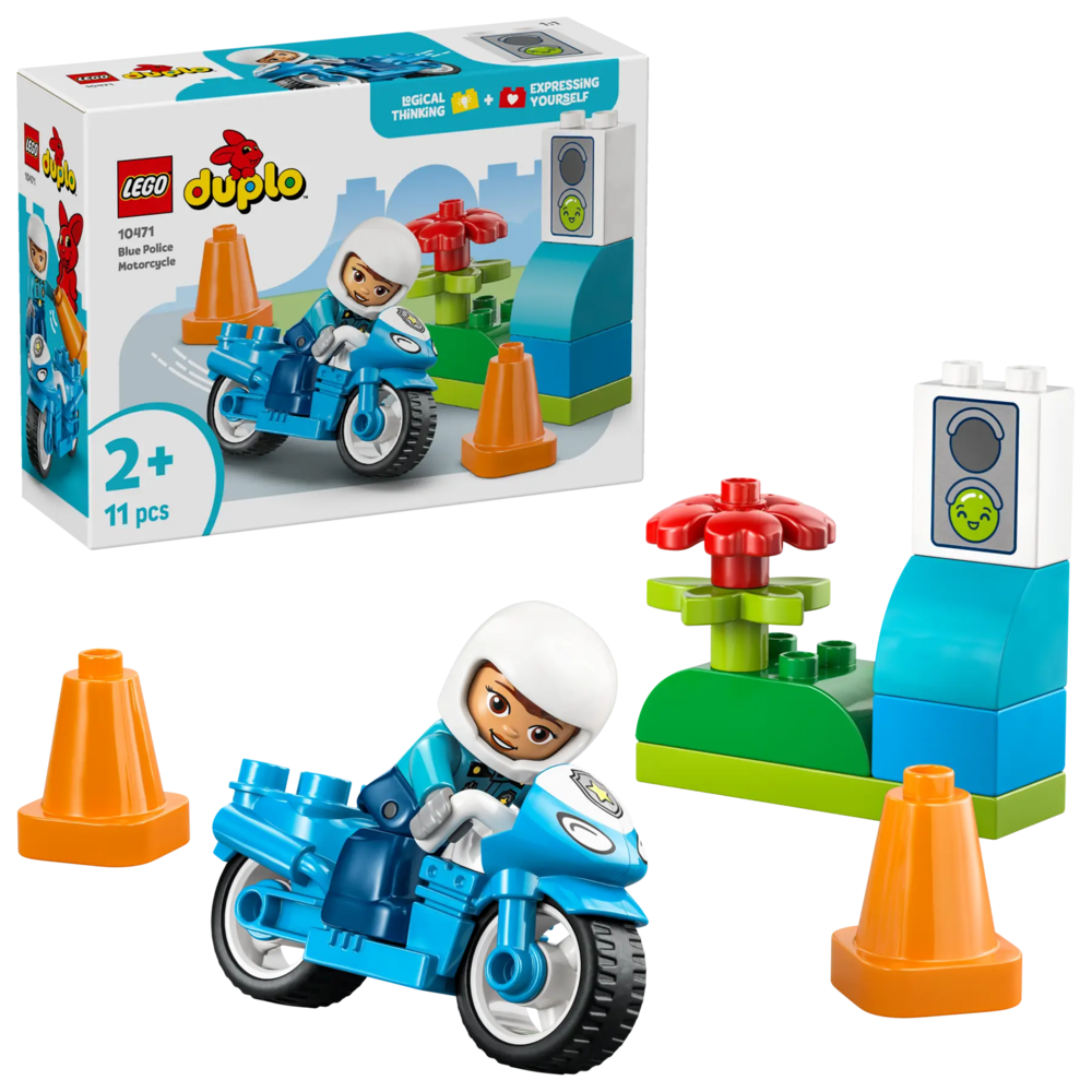 Klocki LEGO DUPLO Niebieski motocykl policyjny 1