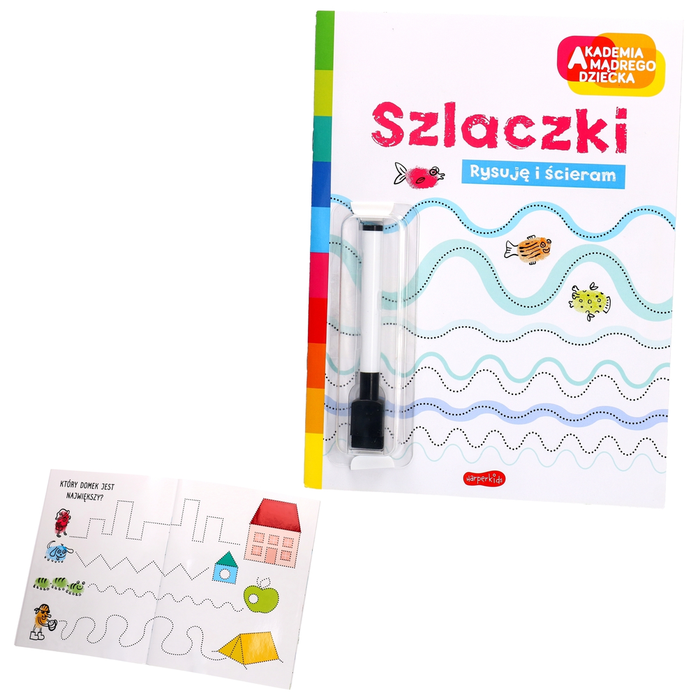 Książeczka edukacyjna SZLACZKI rysuję i ścieram AKADEMIA MĄDREGO DZIECKA 1