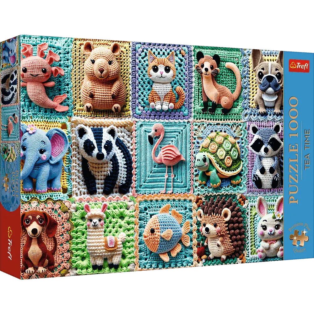 Puzzle 1000 Tea Time Szydełkowe Zwierzątka 1