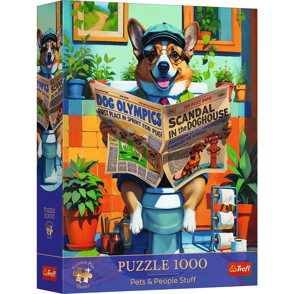 Puzzle 1000 Corgi w Toalecie Premium Plus Quality 1