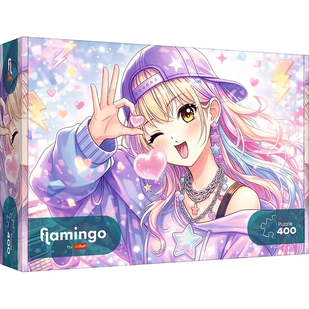 Puzzle 400 Pastelowy urok - flamingo 1